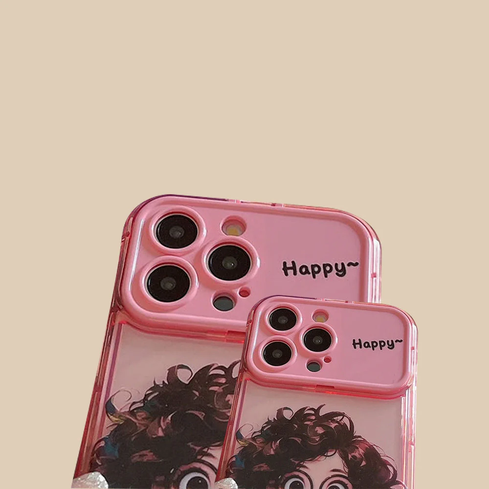 Cartoon Geek Girl Mirror iPhone Case - Image 5